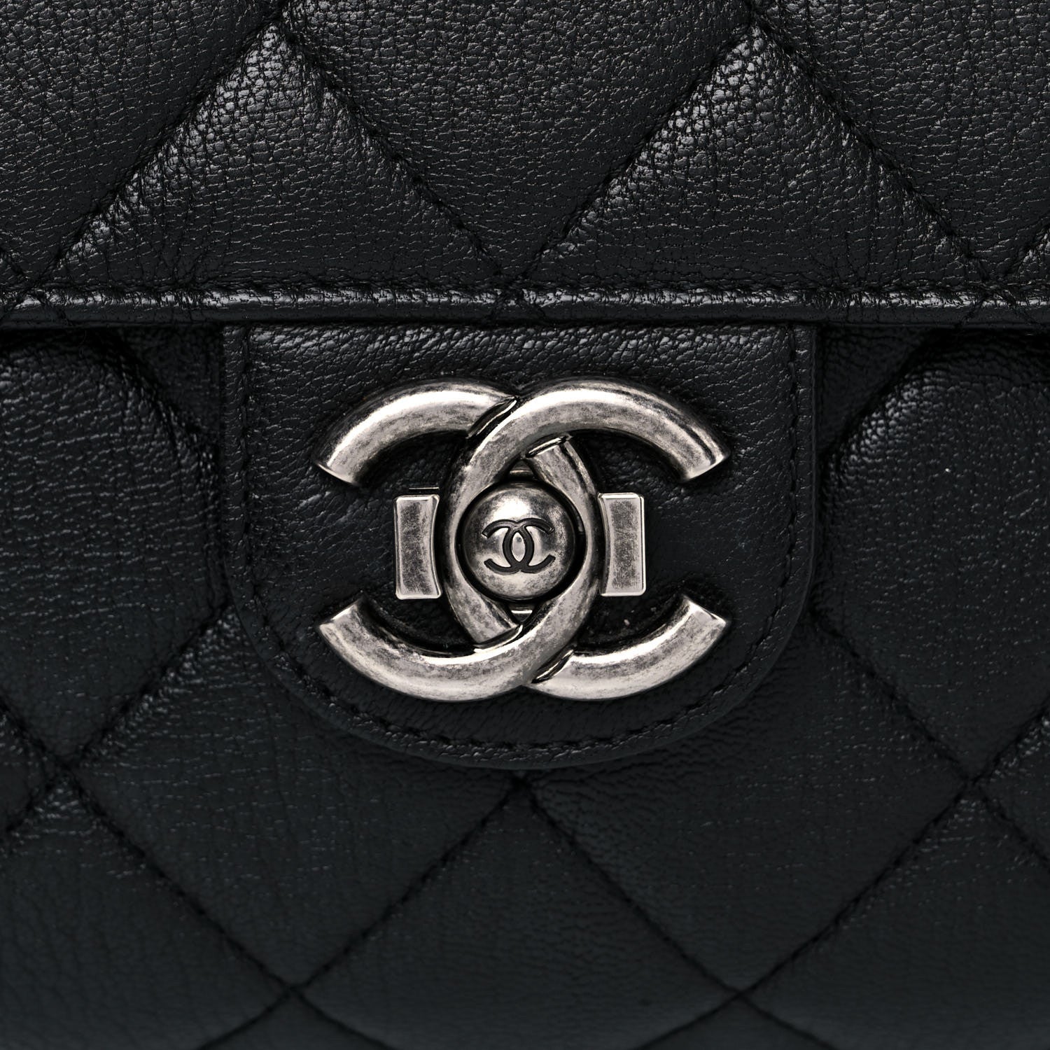 Chanel Goatskin Quilted Large Perfect Edge Flap Black 10 of 10