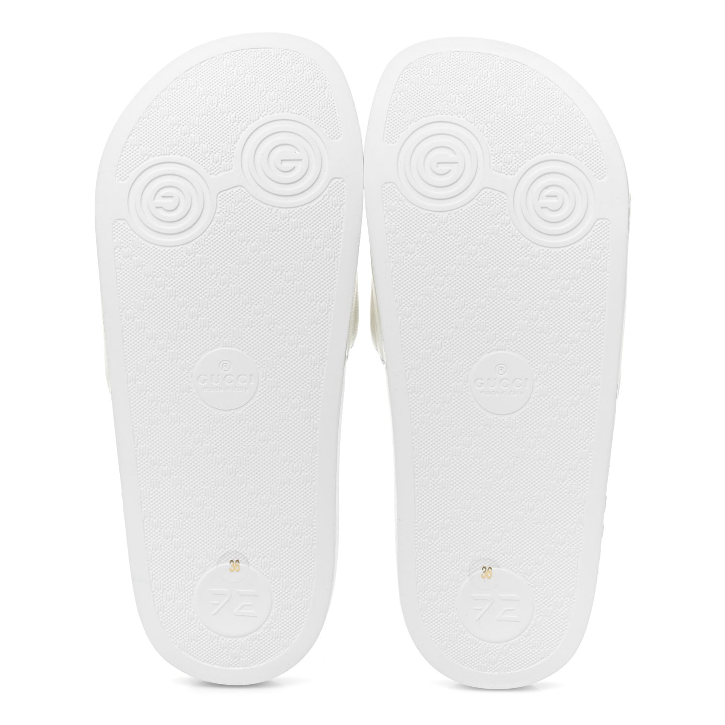 Nappa Miro Soft Calfskin Womens Interlocking G Slide Sandals 36 White Hibiscus Red