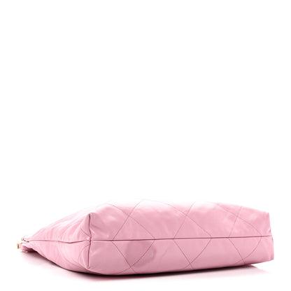 Chanel Shiny Calfskin Quilted Chanel 22 Drawstring Bag Pink 5 of 11