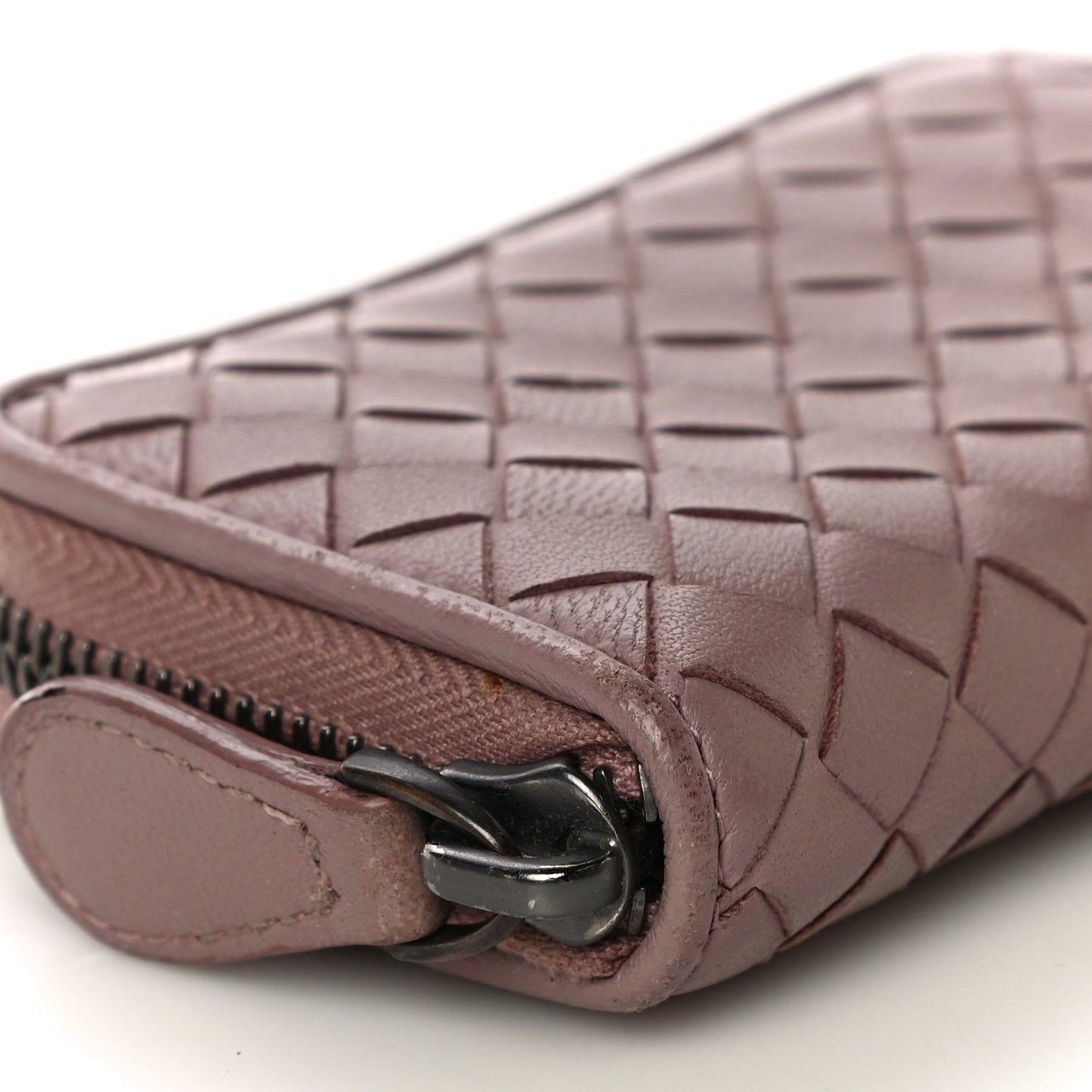 Nappa Intrecciato Zip Around Coin Purse Truffle