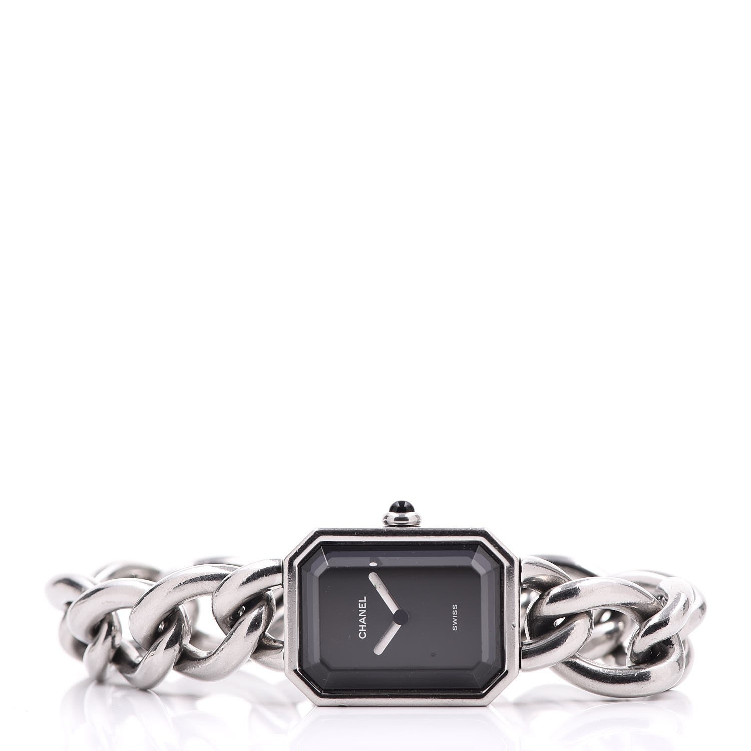 Chanel Stainless Steel 20mm Chain Premiere Quartz Watch Black L 2 of 6