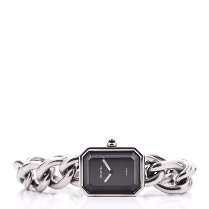 Chanel Stainless Steel 20mm Chain Premiere Quartz Watch Black L 2 of 6
