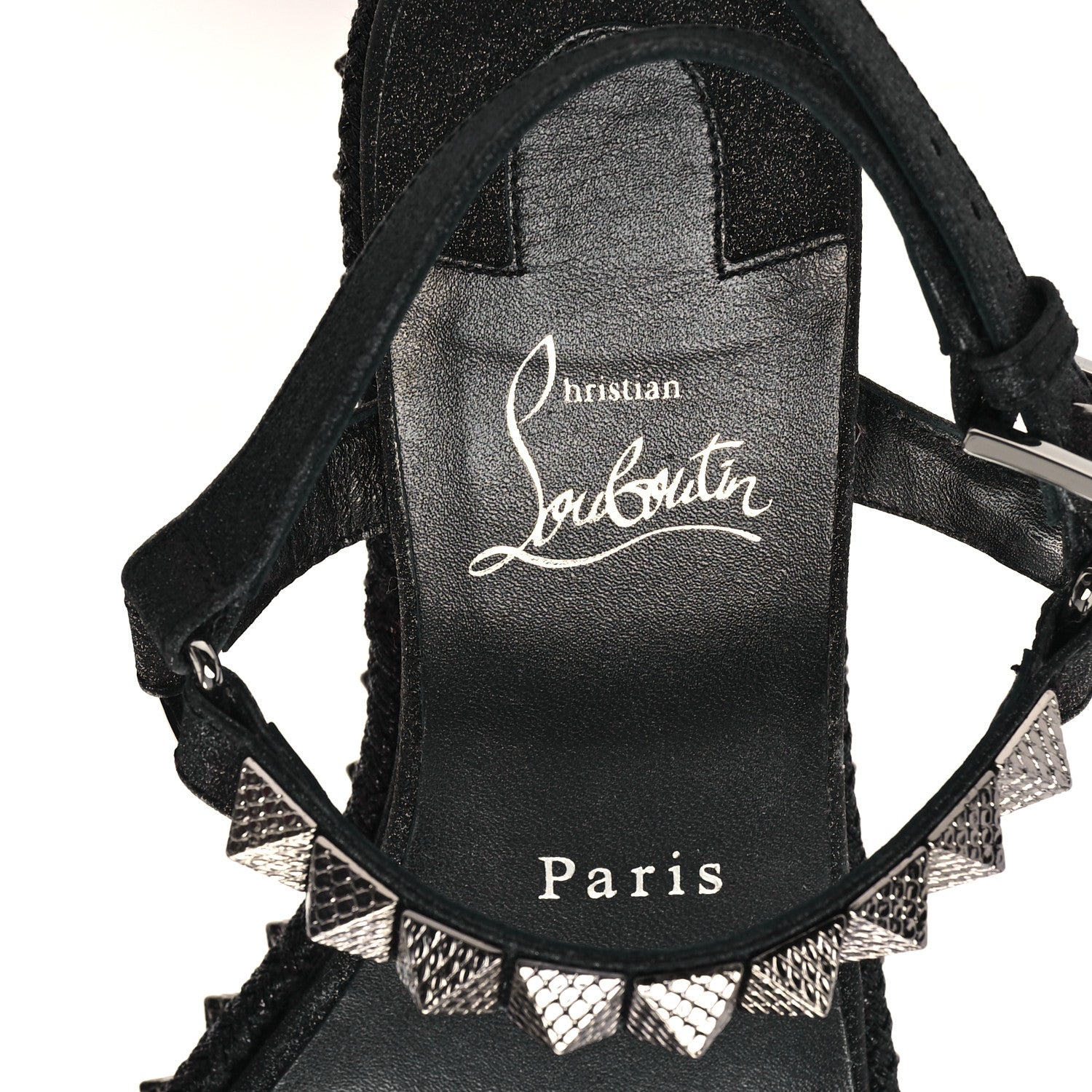 Christian Louboutin Nappa Mica Pyraclou 60 Platform Sandals 38 Version Black 8 of 8