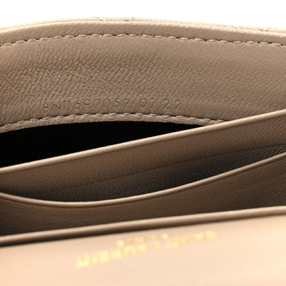 Saint Laurent Lambskin Quilted Monogram Gaby Small Envelope Wallet Beige 7 of 9