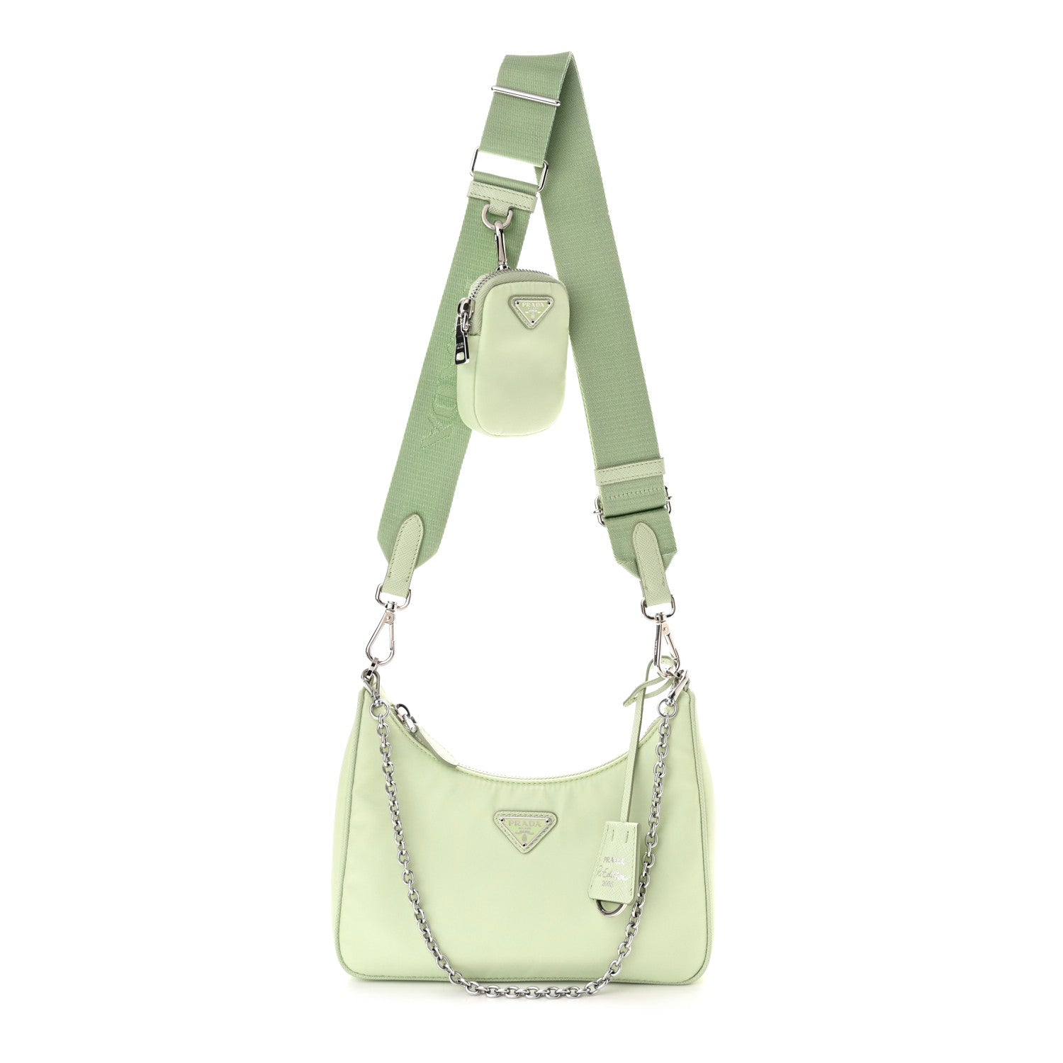 Prada Saffiano Lux Re-Edition 2005 Shoulder Bag Acqua 1 of 12