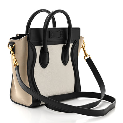 Celine Baby Grained Calfskin Nubuck Nano Tri-Color Luggage White Light Taupe 3 of 11