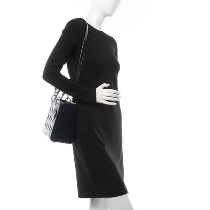 Christian Dior Patent Cannage Medium Lady Dior Saphir 3 of 8