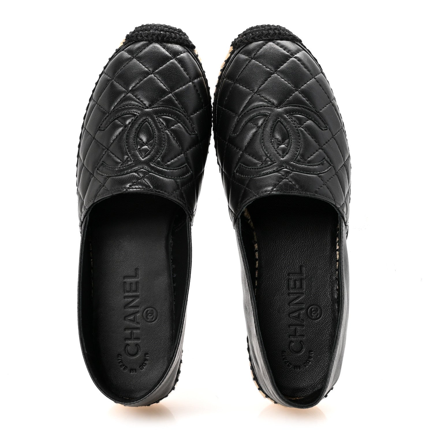 Chanel Lambskin Quilted CC Espadrilles 36 Black 2 of 10
