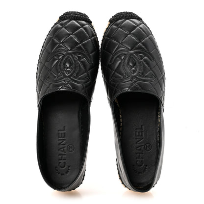 Chanel Lambskin Quilted CC Espadrilles 36 Black 2 of 10