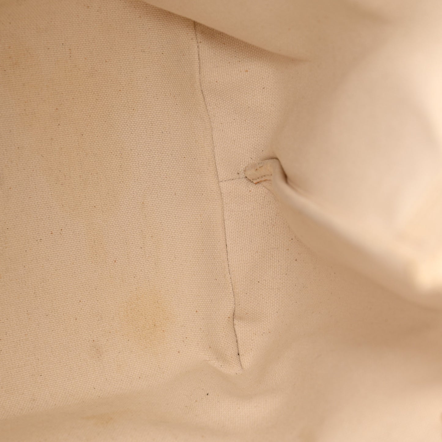 Canvas Calfskin Logo Print Small Horizontal Cabas Natural Tan