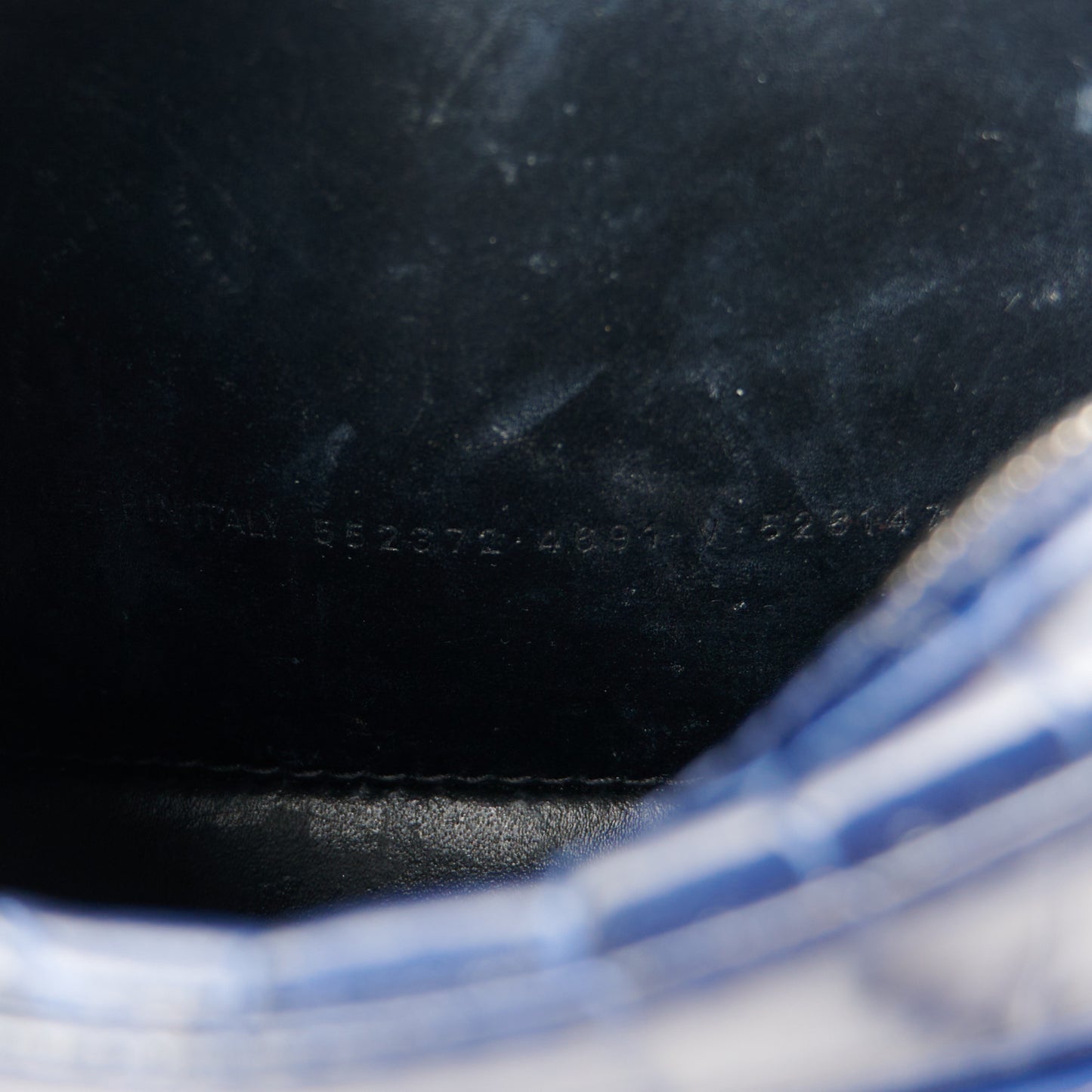 Shiny Calfskin Logo Crocodile Embossed XS Everyday Camera Bag Navy