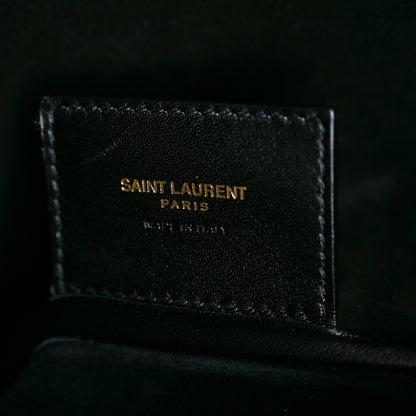 Saint Laurent Smooth Calfskin Paris VII Large Flat Hobo Black 7 of 11