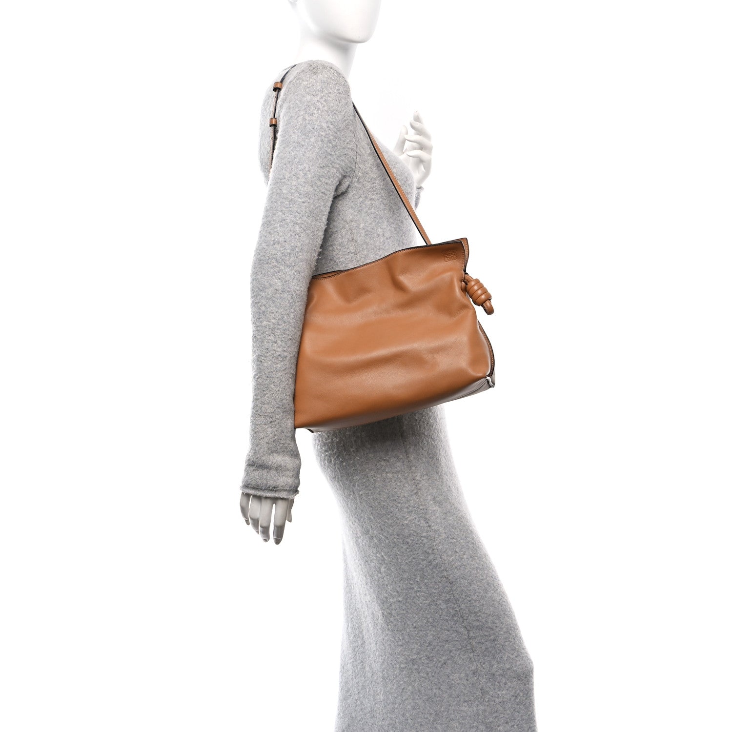 Loewe Calfskin Flamenco Knot Clutch Warm Desert 2 of 10