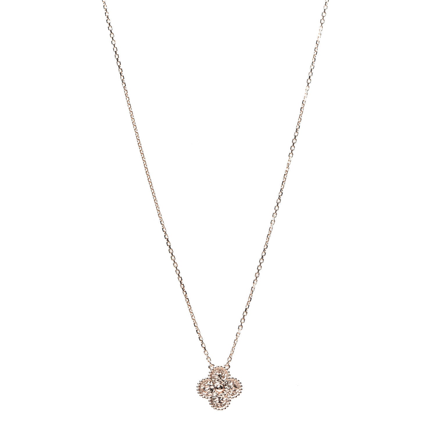 Van Cleef & Arpels 18K Rose Gold Vintage Alhambra Pendant Necklace 1 of 6