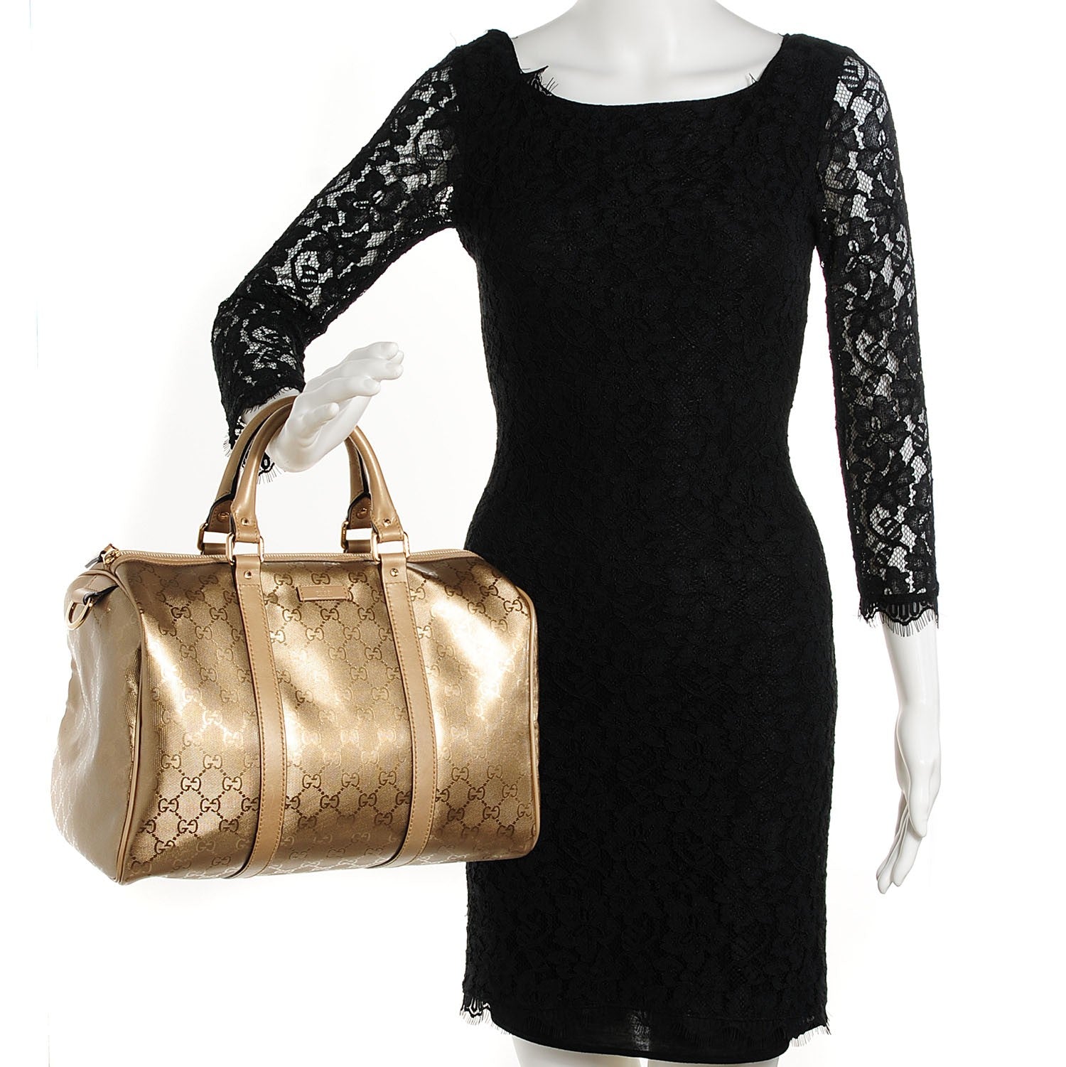 Gucci Imprime Monogram Medium Joy Boston Champagne 2 of 9