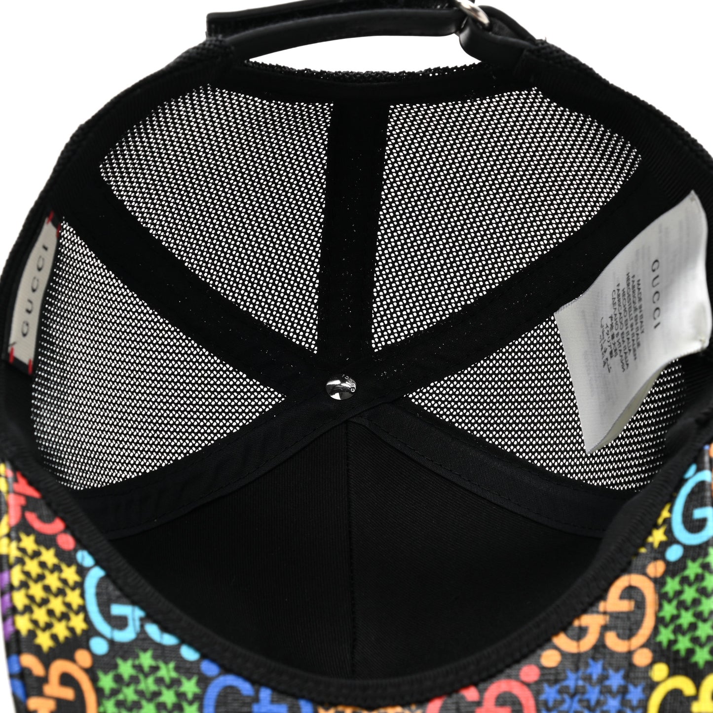 GG Supreme Monogram Psychedelic Baseball Hat S Black