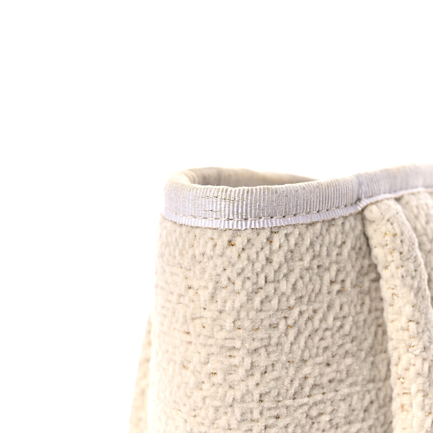 Lurex Boucle Small Deauville Tote White