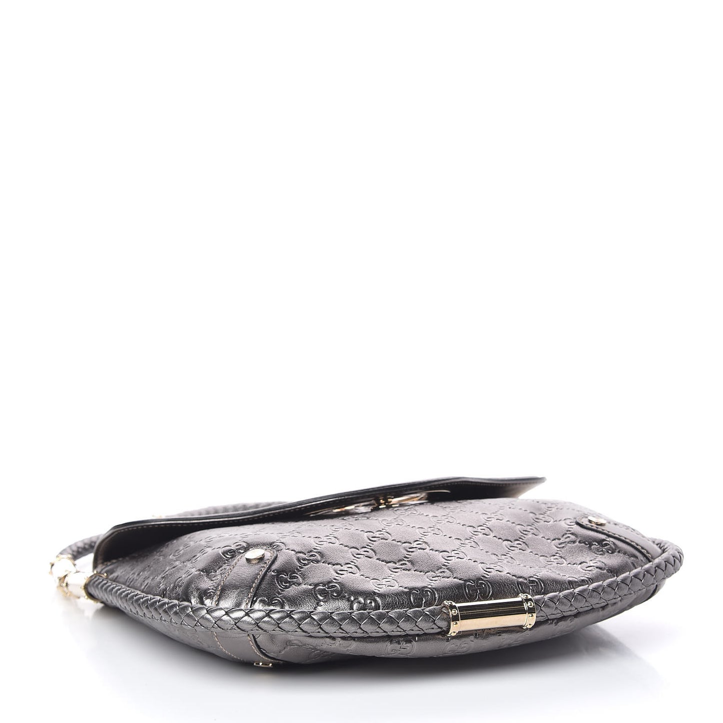 Guccissima Britt Tassel Shoulder Bag Gunmetal