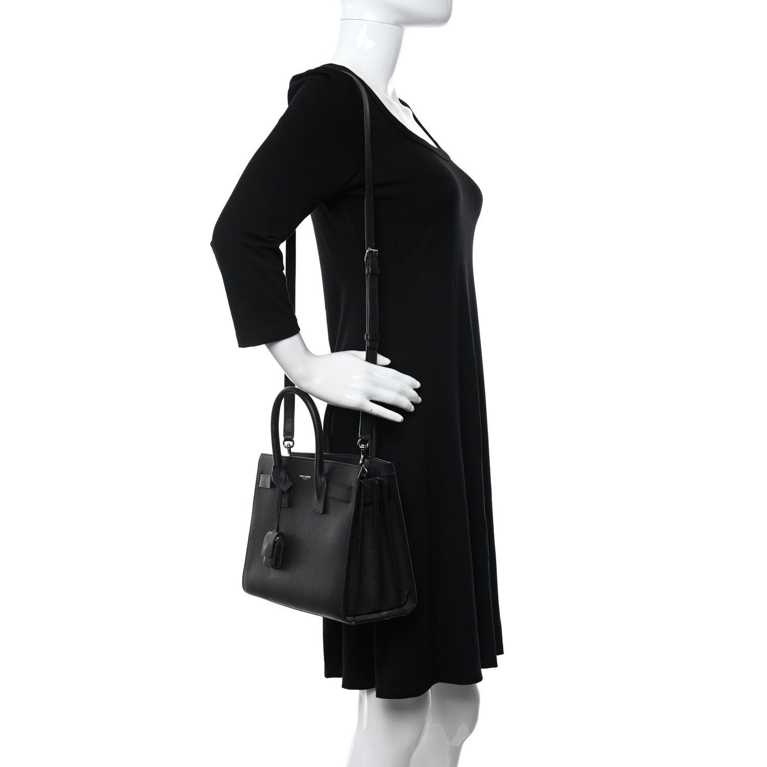 Saint Laurent Grained Calfskin Baby Sac De Jour Black 2 of 13