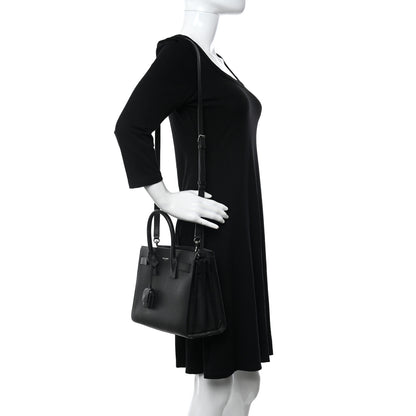 Saint Laurent Grained Calfskin Baby Sac De Jour Black 2 of 13