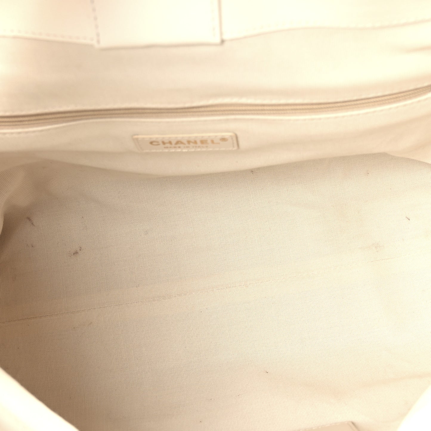 Calfskin Quilted Small Coco Base Shopping Bag White