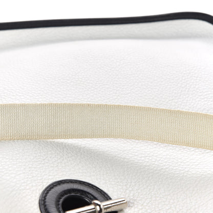 Hermes Taurillon Clemence Vespa PM White Black 8 of 16