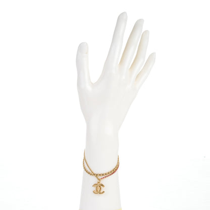 Chanel Crystal CC Chain Bracelet Gold 2 of 5