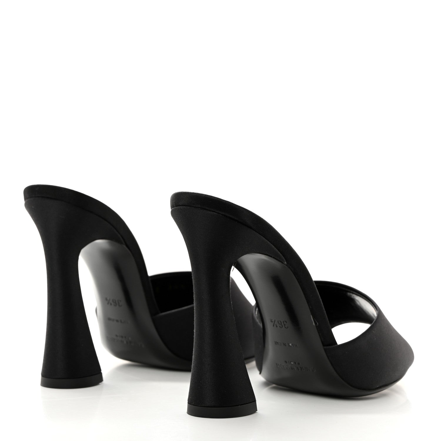 Saint Laurent Crepe Satin Gippy Mule Sandals 36.5 Black 4 of 9