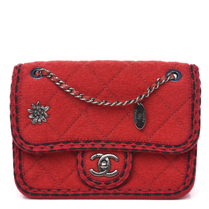 Chanel Wool Quilted Mini Edelweiss Single Flap Red 1 of 10
