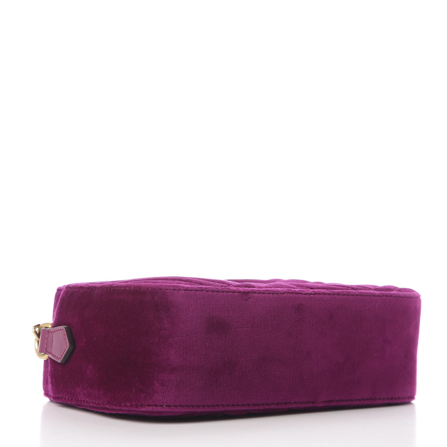 Velvet Matelasse Small GG Marmont Chain Shoulder Bag Fuchsia Violet Cyclamen