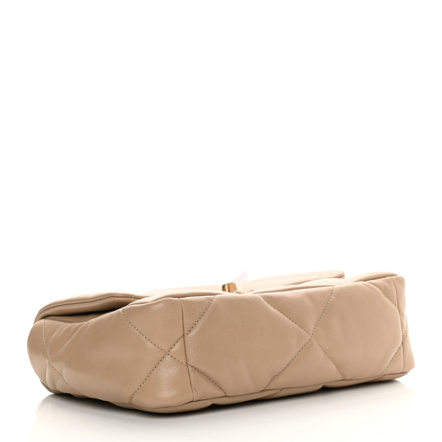 Lambskin Quilted Medium Chanel 19 Flap Dark Beige