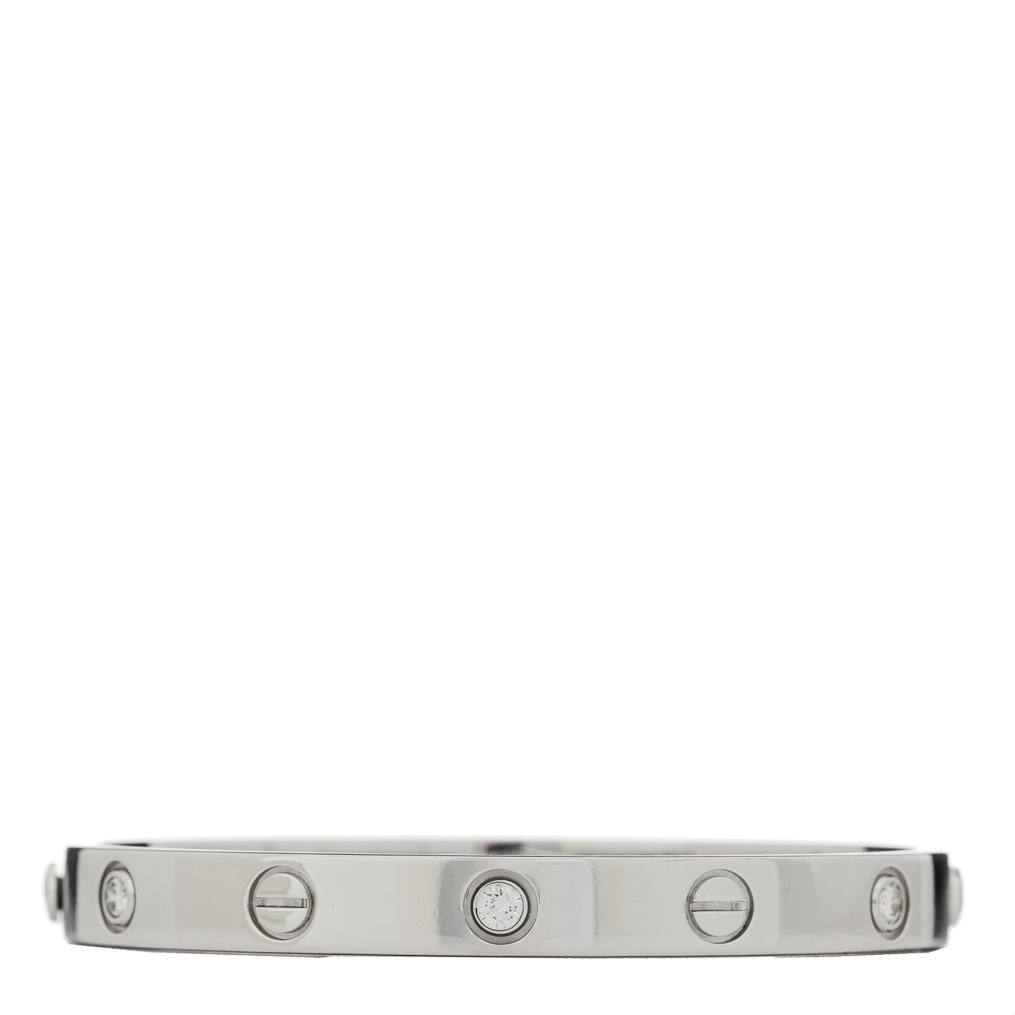 18K White Gold 6 Diamond LOVE Bracelet 16
