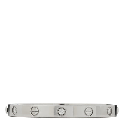 Cartier 18K White Gold 6 Diamond LOVE Bracelet 16 1 of 8