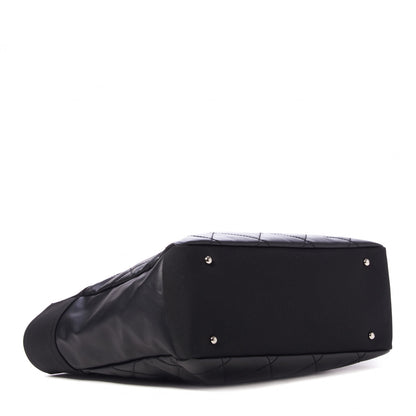 Chanel Coated Canvas Quilted Large Paris Biarritz Tote Black 3 of 9