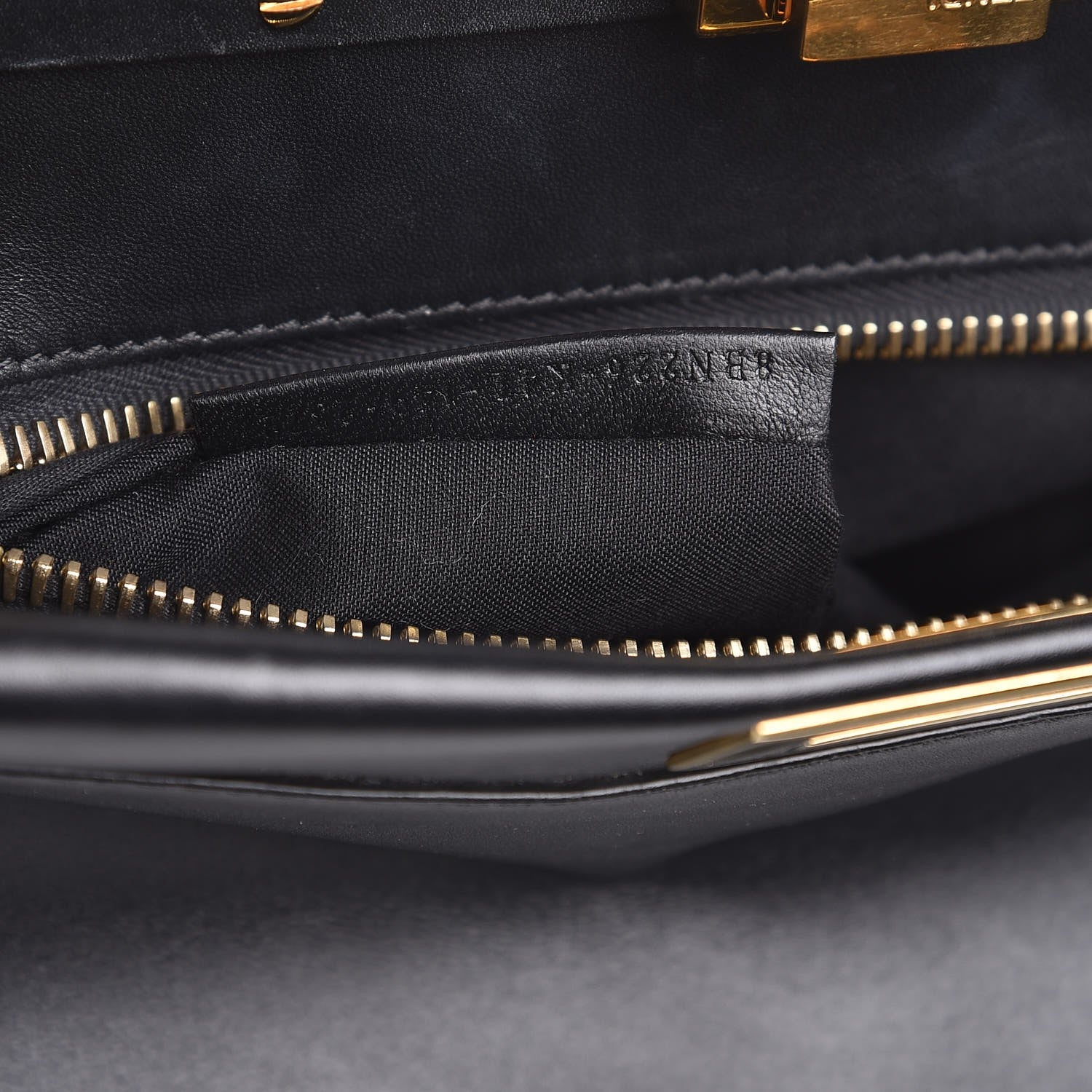 Fendi Vitello Morgan Shiny Nappa Medium Peekaboo Iconic Satchel Black 9 of 16