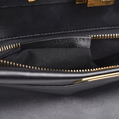 Fendi Vitello Morgan Shiny Nappa Medium Peekaboo Iconic Satchel Black 9 of 16