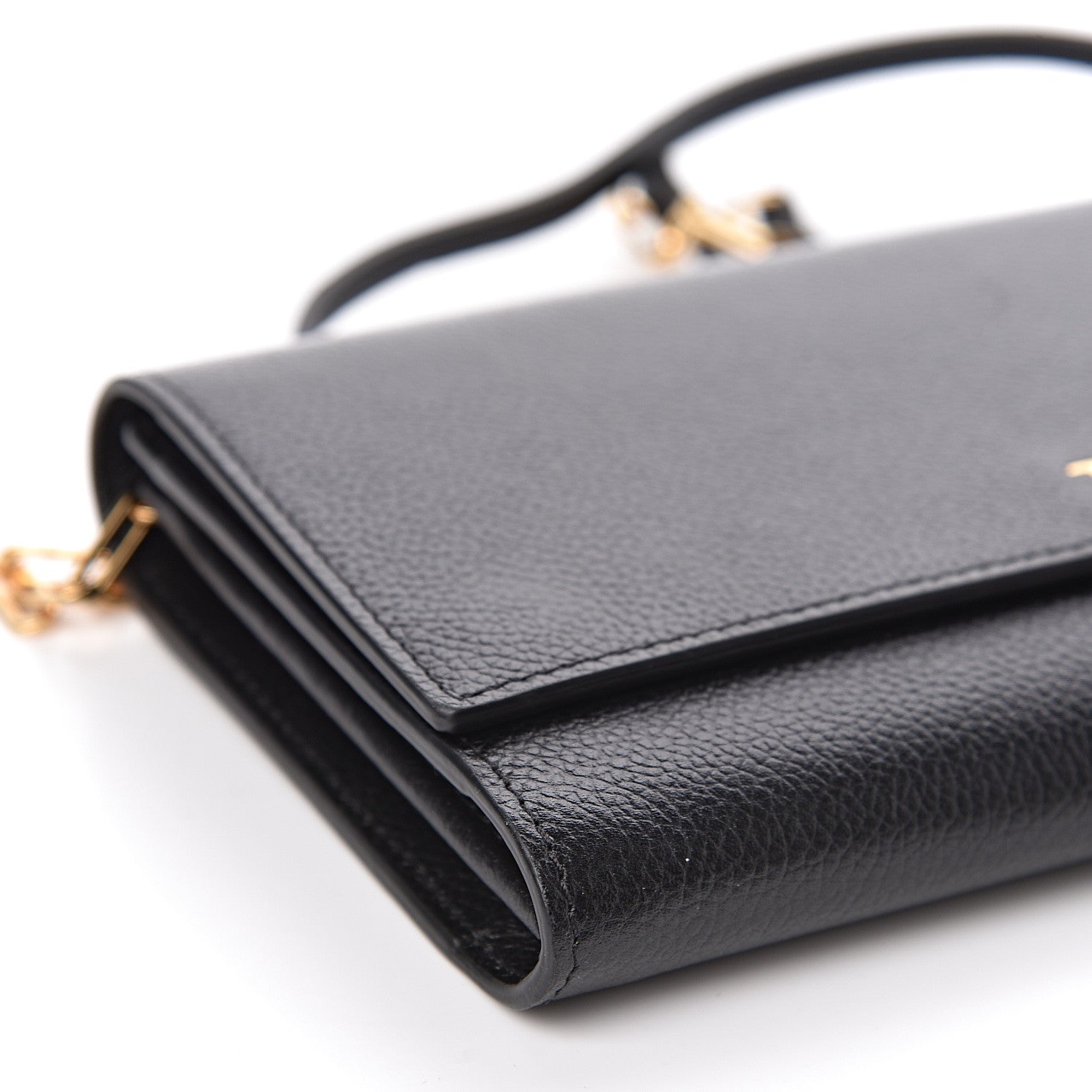 Tom Ford Pebbled Calfskin Wallet On Chain Black 8 of 11