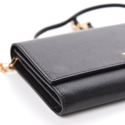 Tom Ford Pebbled Calfskin Wallet On Chain Black 8 of 11