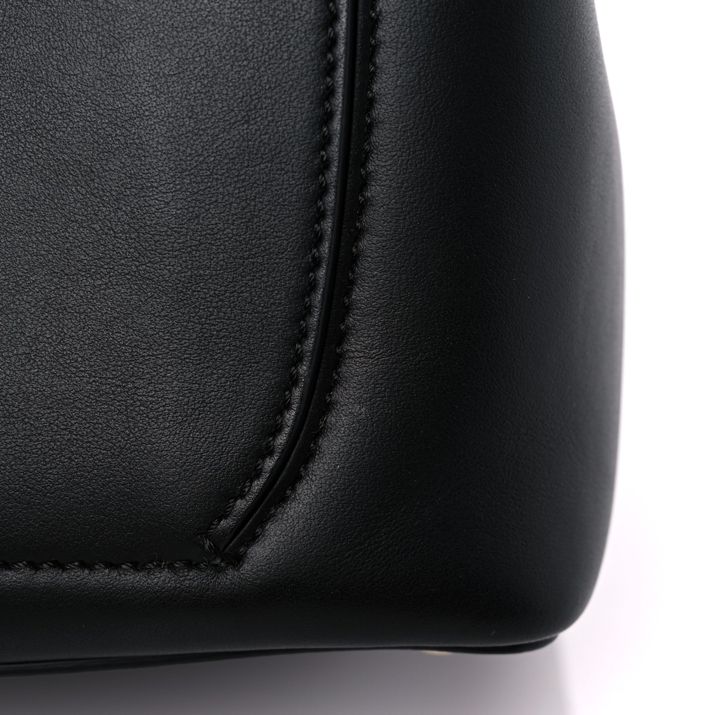 Smooth Bonded Calfskin Large Saddle Tote Black