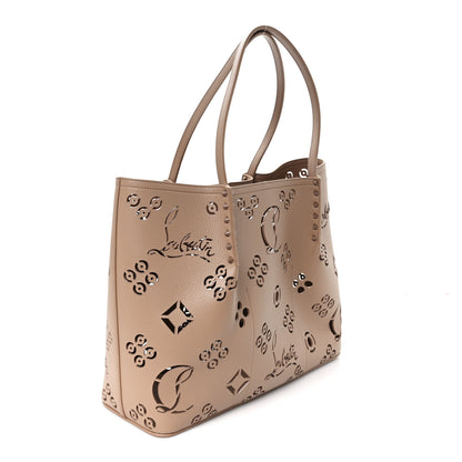 Christian Louboutin Calfskin Perforated Loubinthesky Large Cabarock Spikes Tote Roca 3 of 9