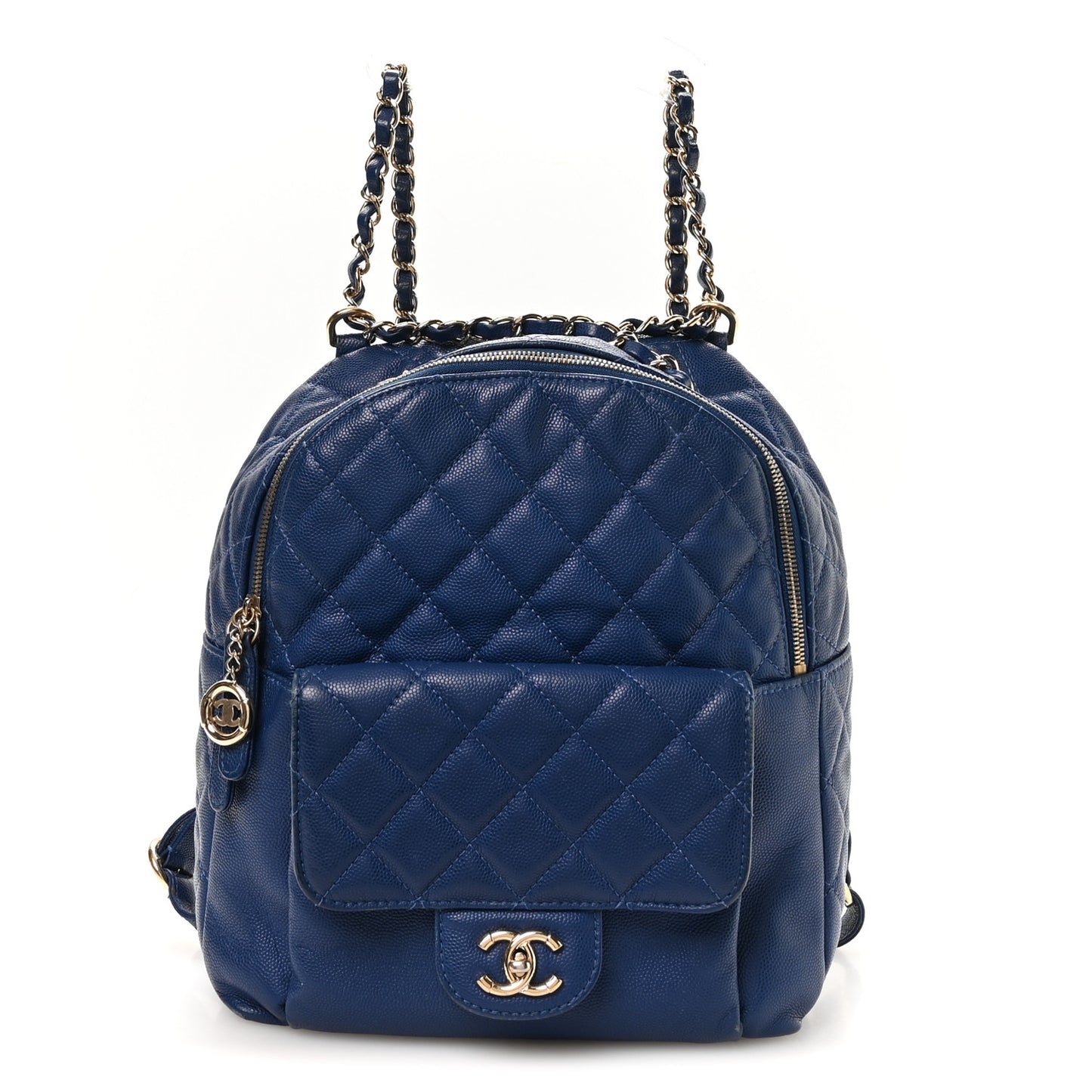 Caviar Quilted Large CC Day Backpack Blue