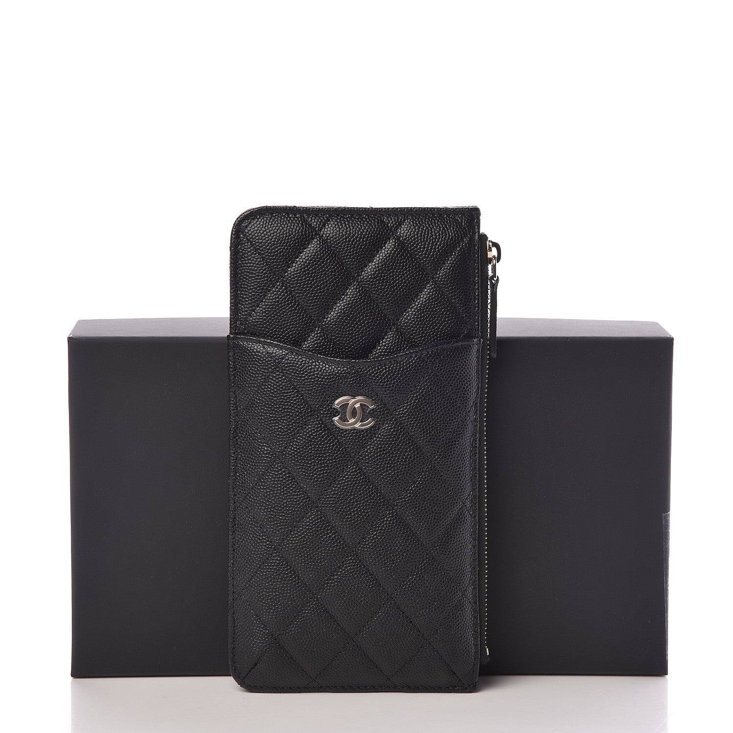 Chanel Caviar Quilted Classic Flat Wallet Pouch Black 8 of 8