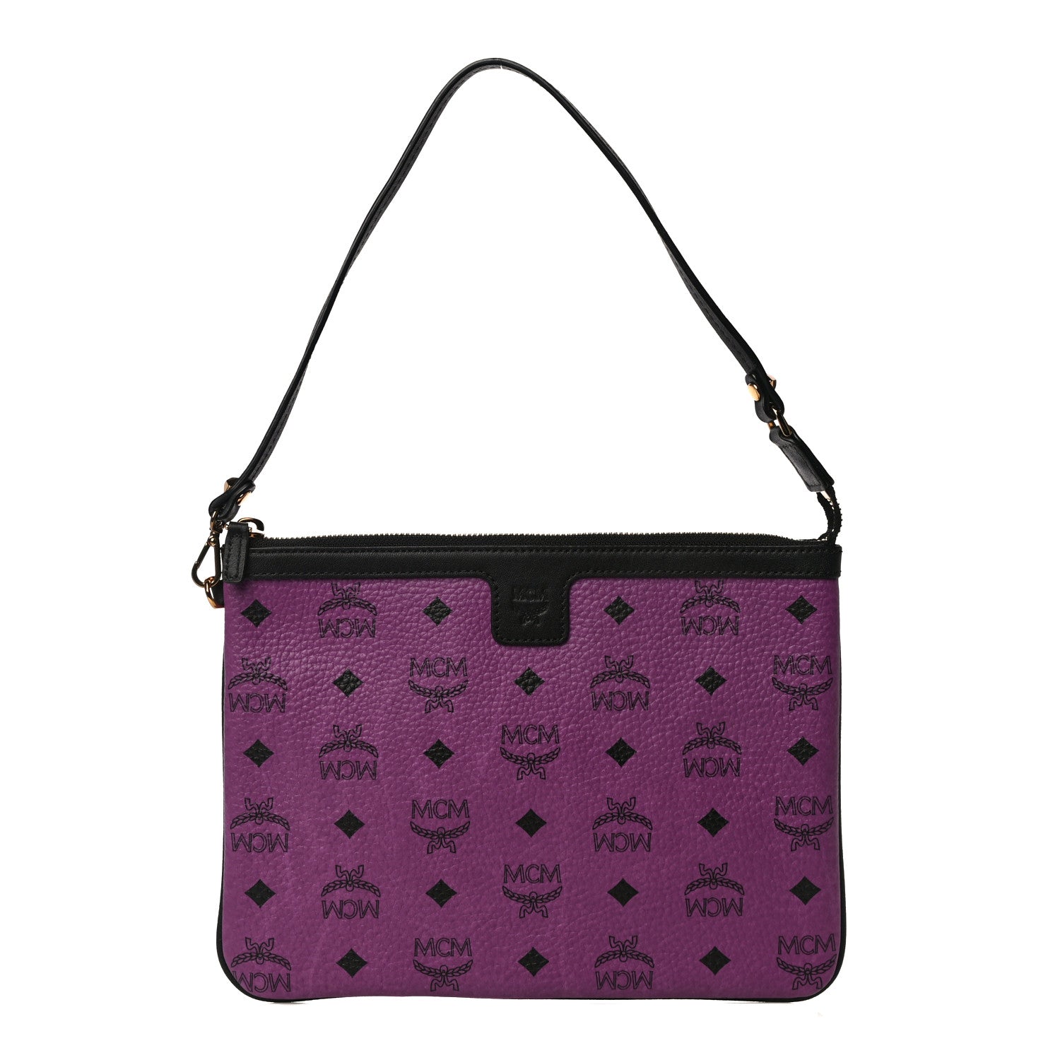MCM Visetos Liz Shopper Tote Pouch Purple 1 of 9