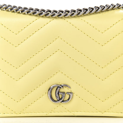 Gucci Calfskin Matelasse Mini GG Marmont Wallet On Chain Banana 12 of 12