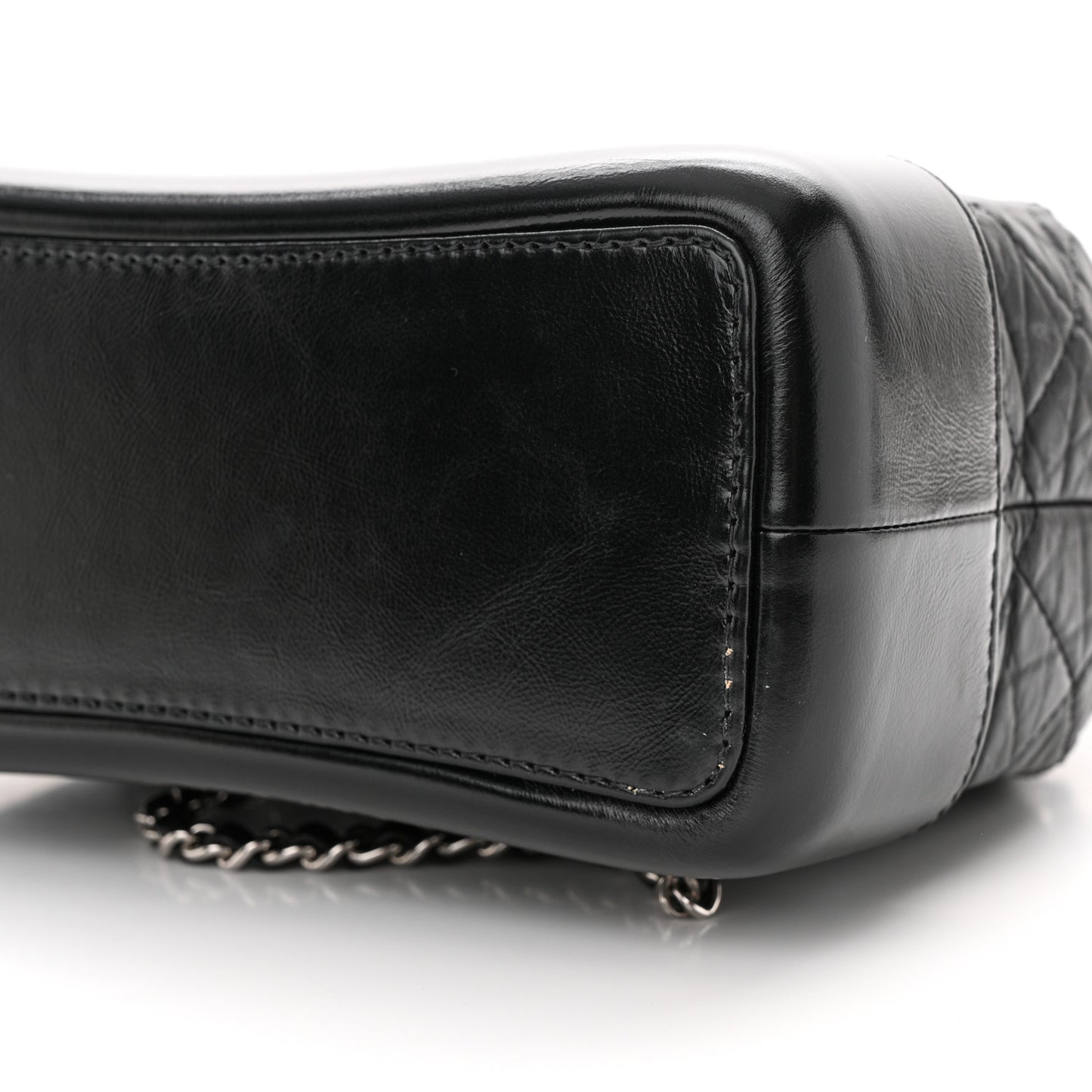 Aged Calfskin Quilted Small Gabrielle Backpack Black