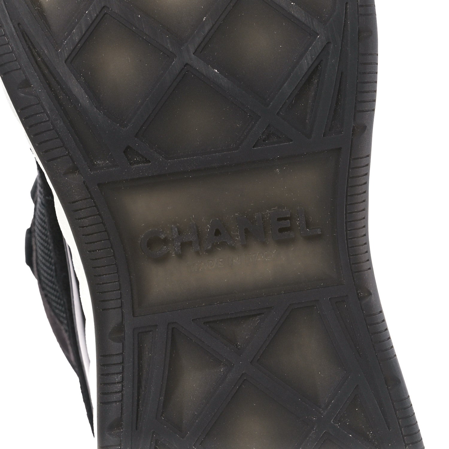 Chanel Fabric Suede CC Sneakers 38 Black Dark Grey 6 of 10