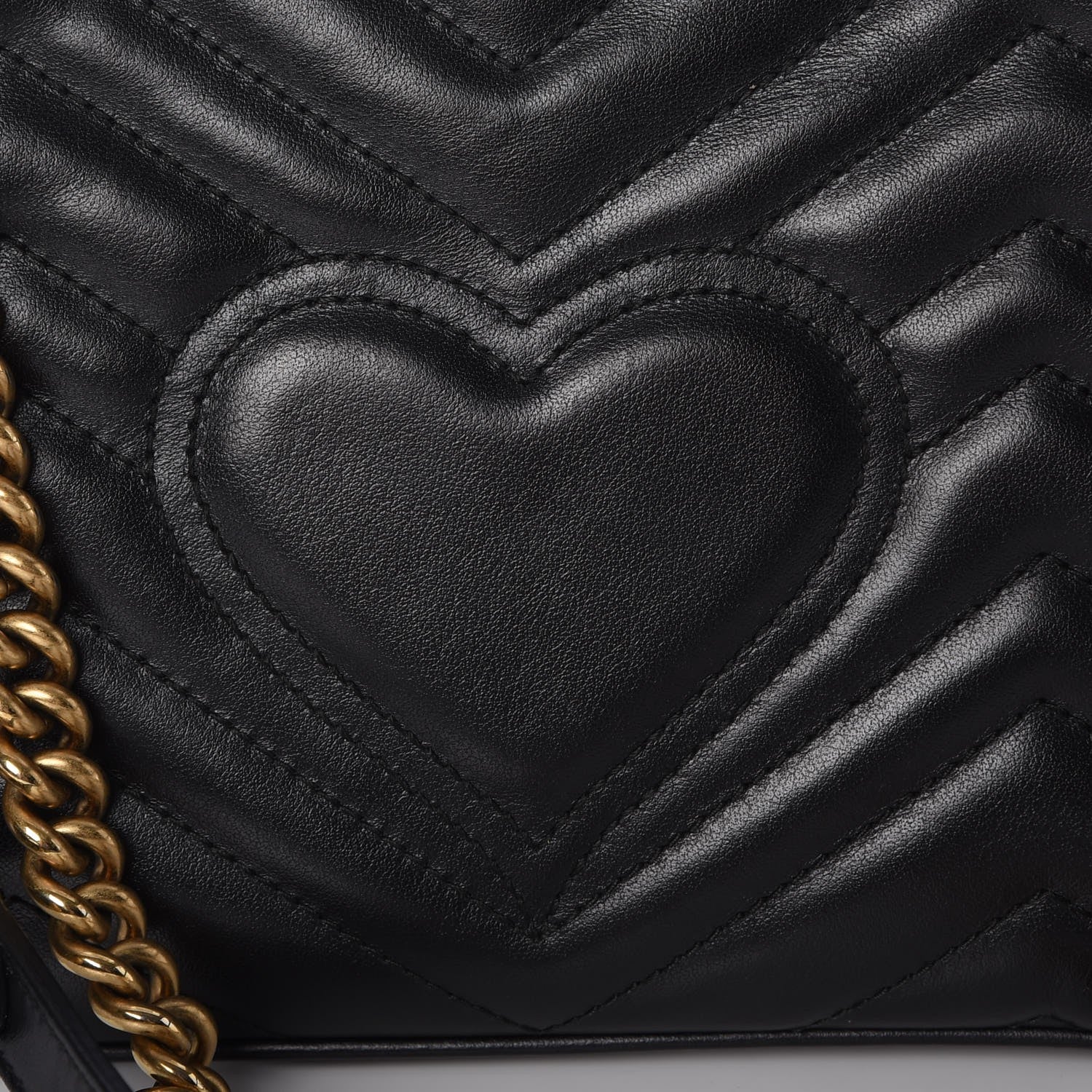 Gucci Calfskin Matelasse Small GG Marmont Shoulder Bag Black 9 of 9