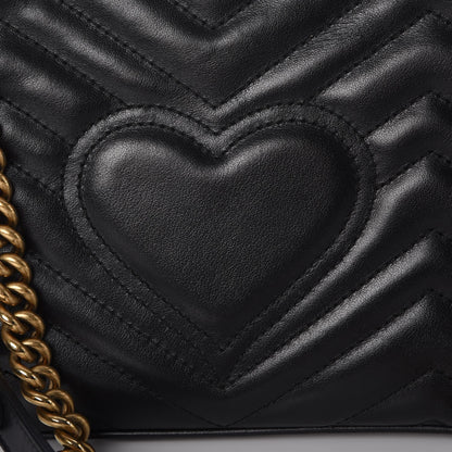 Gucci Calfskin Matelasse Small GG Marmont Shoulder Bag Black 9 of 9