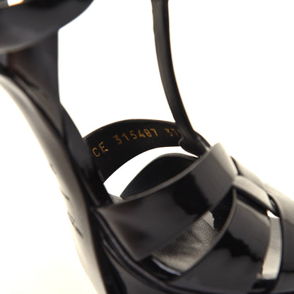 Saint Laurent Patent Tribute 105 Platform Sandals 37.5 Black 8 of 9