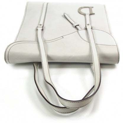 Christian Dior Leather Charm Tote White 6 of 10